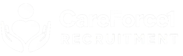 CareForce1 Recruitment logo with hands holding a heart.
